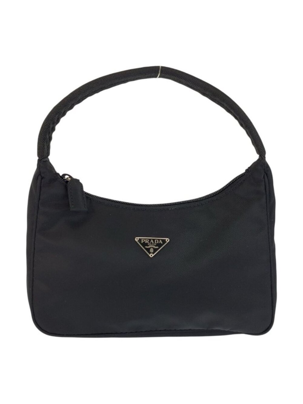 Prada Tessuto Black Silver Nylon Handbag Pouch